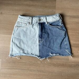PacSun Contrast Denim Mini Skirt